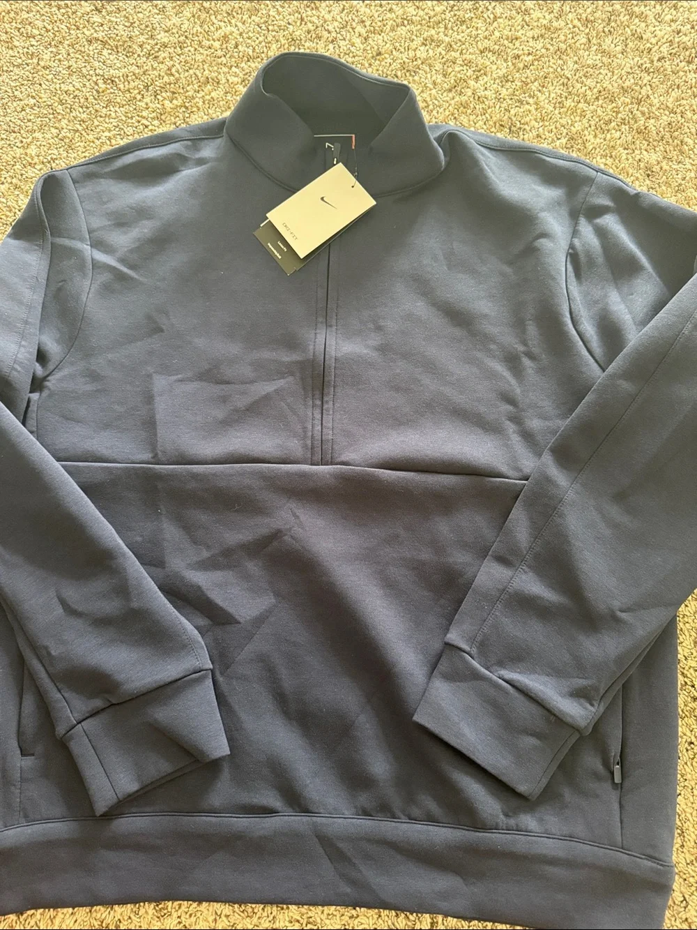 NWT Nike Men’s Quarter-Zip Pullover Sweatshirt - navy blue medium